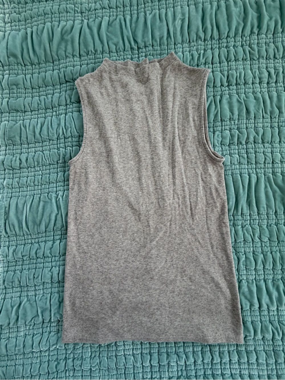 Everlane Beige Mock Neck Ribbed Tank-Med